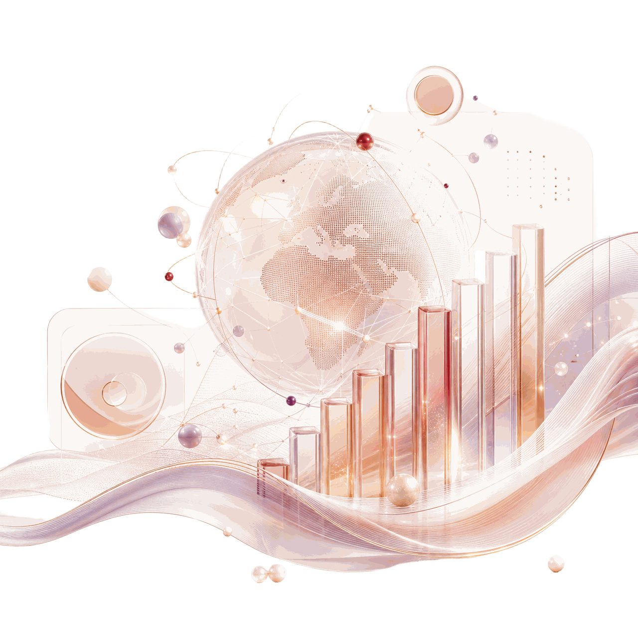 Abstract visualization of AI, marketing technology, customer experience and growth for the Walk2Talk BrandTech Summit
